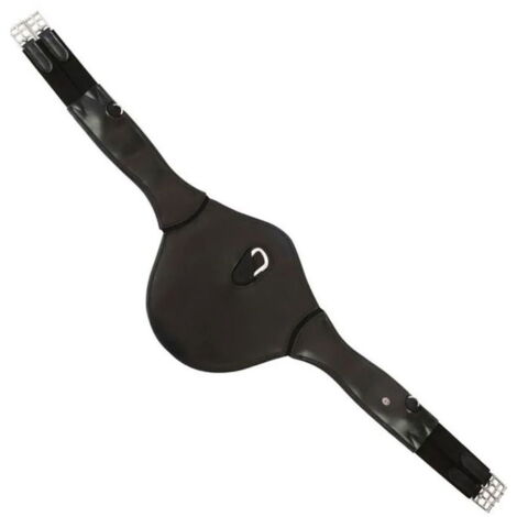 135 Cm, Nero: Sottopancia Pararamponi Modello Butterfly In Cuoio Con Estremità Elastiche - Foto 2