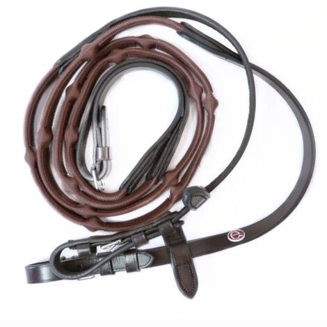 Redini In Gomma John Whitaker | COB Nero | 5/20,3 Cm Con Fermo Martingala | Per Equitazione | Interno In Nylon