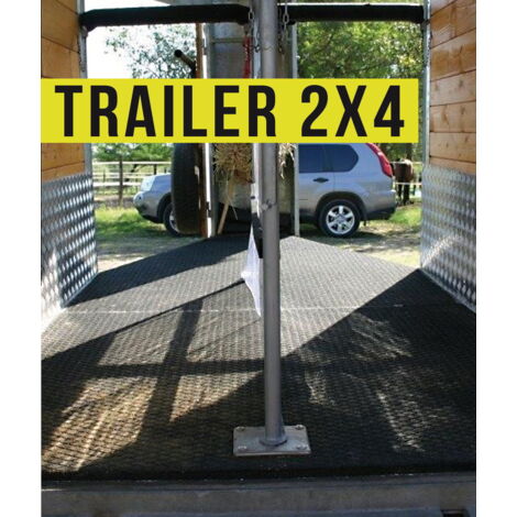 Pavimentazione in gomma ECOHORSE per 1 TRAILER o CARRELLO 2x4 – colore NERO: Pavimentazione in gomma ECOPLUS per TRAILER o CARRELLO di dimensione 2x4m