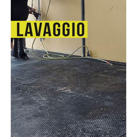Pavimentazione in gomma ECOHORSE PREMIUM per 1 LAVAGGIO 4x4 – colore NERO: Pavimentazione in gomma ECOPLUS PREMIUM per LAVAGGIO di dimensione 4x4m