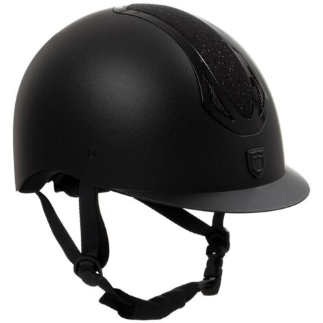 Cap donna azael stone visiera stretta omologazione en 1384-2023: l (58-60 cm), Nero/Nero