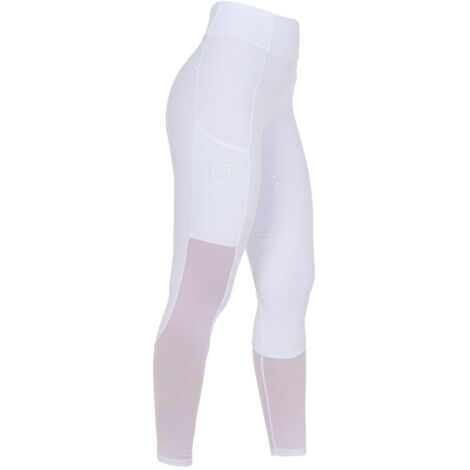 L, Nero: Leggins donna in  tessuto tecnico full grip elasticizzati leggeri e traspiranti con inserti perforati