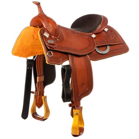 16,5", Cognac/Para: Sella westwood classic cutting/team penning quilted seat border 6