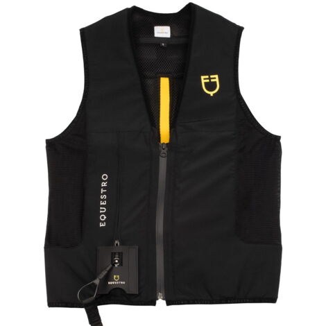 Gilet airbag per equitazione da adulto in tessuto tecnico: XXS, Nero