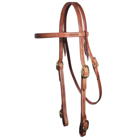 Testiera per cavalli in cuoio 5/8" con fibbie in ottone massiccio