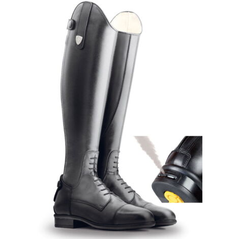 45, Nero: Stivale equitazione Tattini BOXER con tecnologia CLOSE CONTACT in pelle vitello liscio