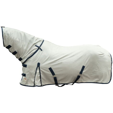 165 cm, grigio: Coperta antimosche impermeabile con collo staccabile per cavalli