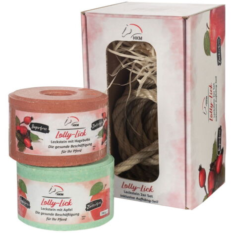 Taglia unica, Rosa canina e mela: Set 2 rulli di sale da lecco al gusto mela e rosa canina con corda per appenderli