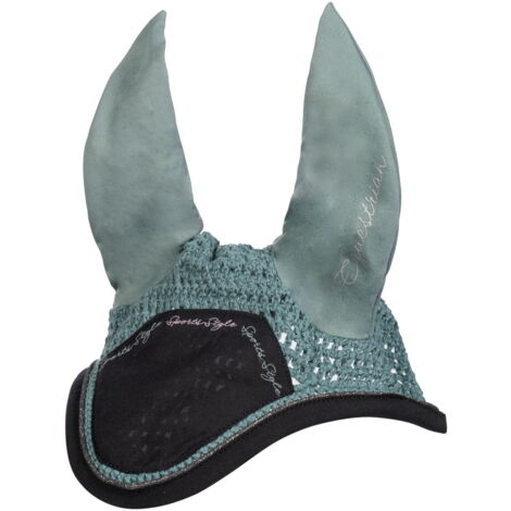 full, Verde salvia: Cuffietta antimosche per cavalli con logo olografico modello Harbour Island