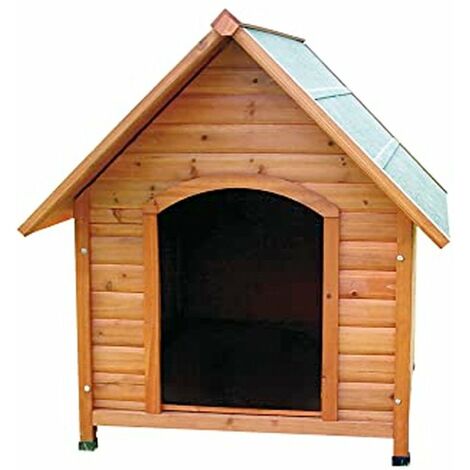 Cuccia in legno con piedini regolabili e comfort termico modello Chalet per cani: Cuccia 84x101x86 cm