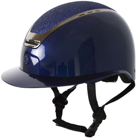 BR Sigma Casco Da Equitazione In Microfibra Con Glitter, Nero, Calotta ABS, Ventilato, CE VG1 - 2