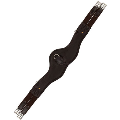 110 cm, nero: Sottopancia da salto in cuoio sagomato con rivestimento interno in neoprene