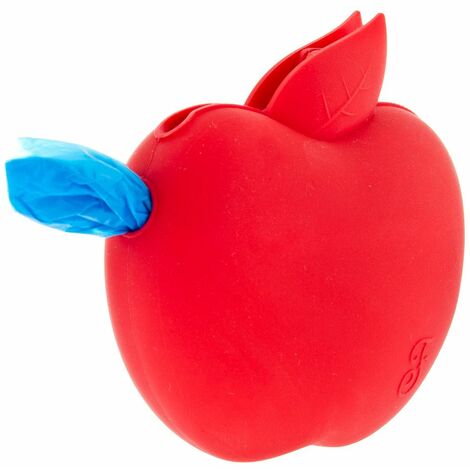 Dispenser porta sacchetti igienici a forma di mela con passante per guinzaglio - Blu