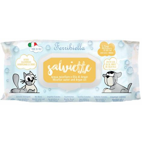 Salviette acqua micellare e olio di argan per cani e gatti: 1 pezzo