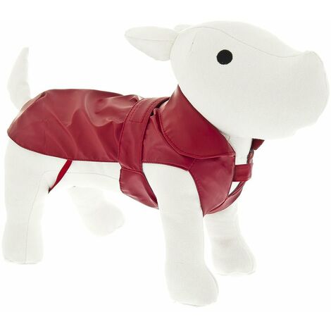 Impermeabile in tessuto soft-touch con scollo a V modello Pocket per cani: 47cm - Rosso