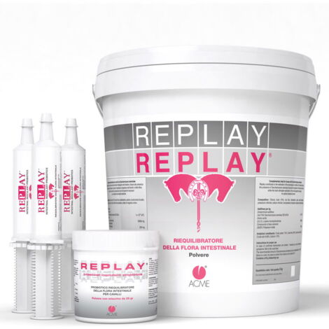 REPLAY mangime complementare per cavalli riequilibratore della flora intestinale: barattolo 800g