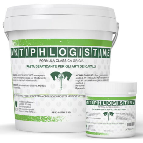 ANTIPHLOGISTINE supporto della decongestione delle strutture legamentose e tendinee degli arti del cavallo.: secchiello 5kg