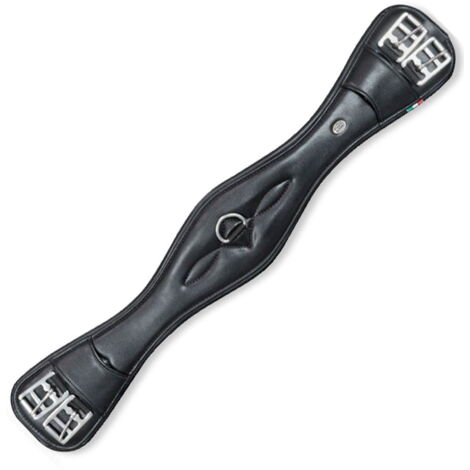 SUNRIDE Sottopancia corto Monaco per cavalli in vera pelle morbida con anello a D per redini ausiliarie (70 cm, marrone