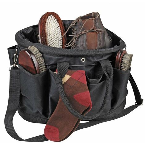 Borsa zaino grooming per la pulizia del cavallo modello extra large tessuto  resistente: Unica, nero