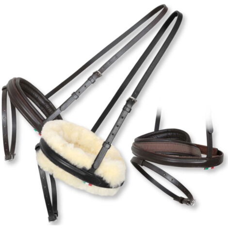 Briglia Per Cavallo Horses Gloss Stitching - In Cuoio Morbido, Con Imbottiture, Misure Cob E Full - Foto 12