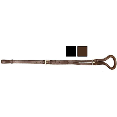 Sottocoda in cuoio con fibbie inox per pony o shetland: Pony, Nero