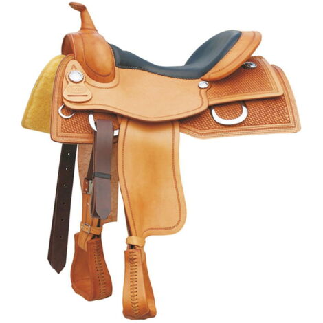 Sella da cutting Working Cow in cuoio hermann Oak con lavorazione basket 777: 16", Marrone