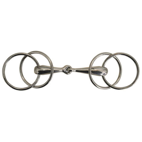 Equikind Peanut Filet Due Anelli Gag In Acciaio Inox Con Boccaglio Gusto Mela 11,4 Cm
