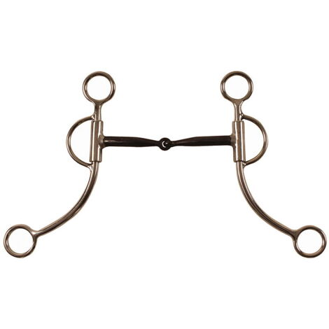 Mors Western Morso Snodato - Acier Noir Avec Inserts Cuivre - Type Black Iron Snaffle Bit Pour Cheval