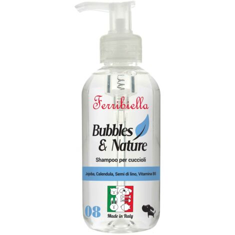 Shampoo con jojoba, calendula, semi di lino e vitamine B5 per cani cuccioli 250 ml