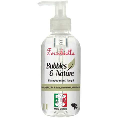Shampoo con semi di lino, olio di jojoba, olio di oliva manti lunghi per cani 250 ml