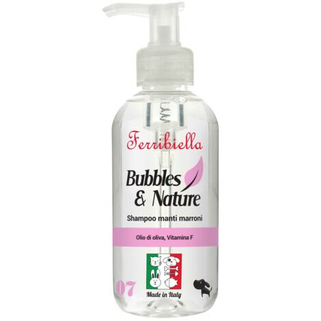Shampoo con olio di oliva e vitamina F per cani con manto marrone 250 ml