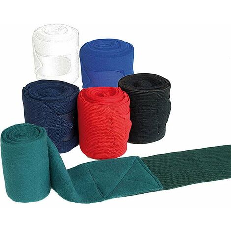 Fasce Daslö pony da lavoro in tessuto elastico e pile che può fungere da sottofascia con chiusura a strappo Set 4 pz: Pony (2 mt), bianco (01)