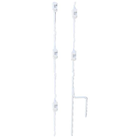 Picchetti in metallo Multi filo da 1 m bianco con 4 isolatori rimovibili conf. 10 pezzi
