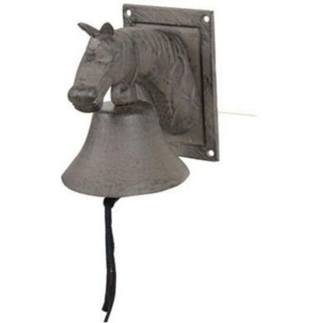 Testa di cavallo con campana in metallo opaco e antiruggine