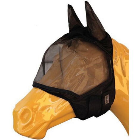 Cob, Nero: Maschera per cavalli antimosche in nylon modello Soft Pro Mask