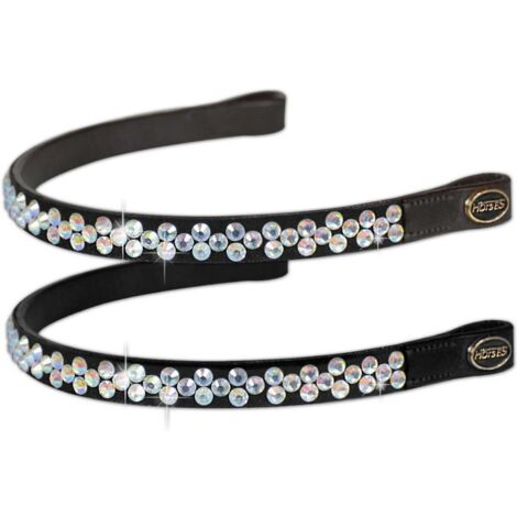 Frontalino Per Cavallo Con Strass - 5 File Rosa, Pelle Marrone Per Dressage E Show - Foto 8