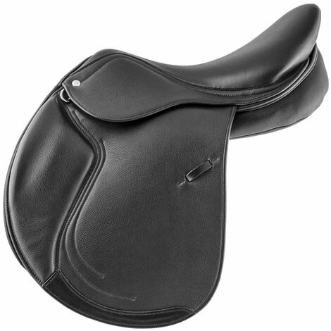 Sella da salto Sidney in cuoio doppiato garrese intercambiabile: 18", Nero