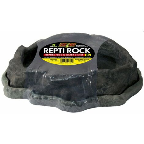 Piatto mangiatoia più vaschetta acqua Repti rock combo Zoo Med: L - 25x6,5x19,5 cm