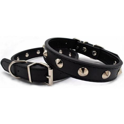 Collana Punk Nera A Spuntoni Metallo Gotica Multistrato Borchie main image 1