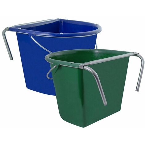 Mangiatoia per cavalli in plastica ultra resistente con manico e rinforzi in ferro - Rosso