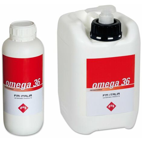 OMEGA 36 mangime complementare utile a mantenere gli ottimali livelli di acidi grassi omega-6 e omega-3 nel cavallo sportivo: tanica 5 l