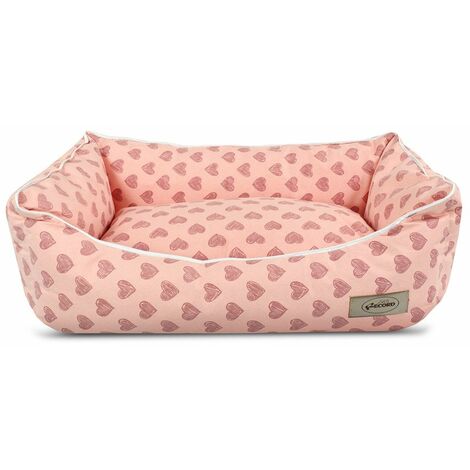 Cuccetta in tessuto antibatterico e gommini antiscivolo modello Pink Sofa per cani e gatti: 60x45x17 cm