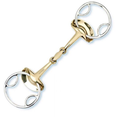Stübben 2227 Filetto Islandese Ad Anelli Spezzato In Tre - Misure 11.5/12.5 Cm, Anelli 55mm, Boccone 12mm Con Parte Centrale In Rame Sweet