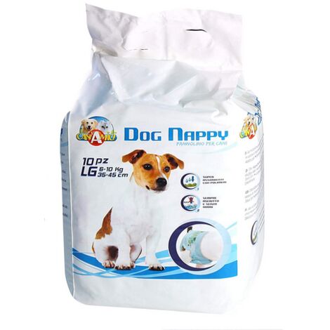 60 Pannolini igienici per cani Dog Nappy L 34-48 cm - 6 pacchi da 10 pezzi cad.