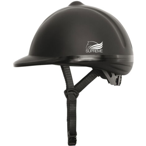 53-57 cm, Nero: Casco da equitazione satinato con rotella posteriore regolabile (1/5)
