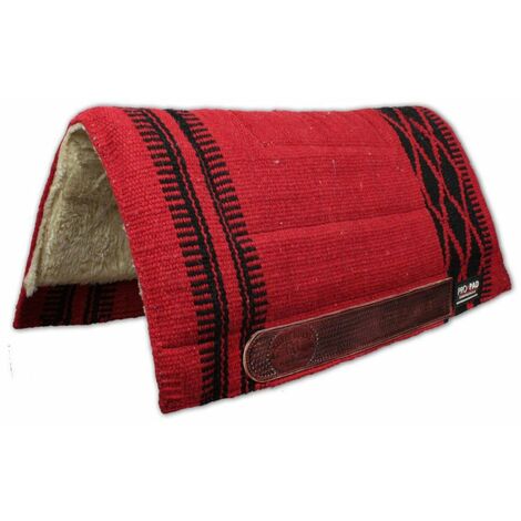 Sottosella western modello Classic in tessuto navajo con imbottitura e  rinforzi cuoio - Rosso