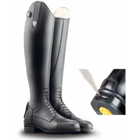 Stivale equitazione BRETON con tecnologia CLOSE CONTACT in pelle bottalata: Breton gambale alto polpaccio 2 - 40, Nero