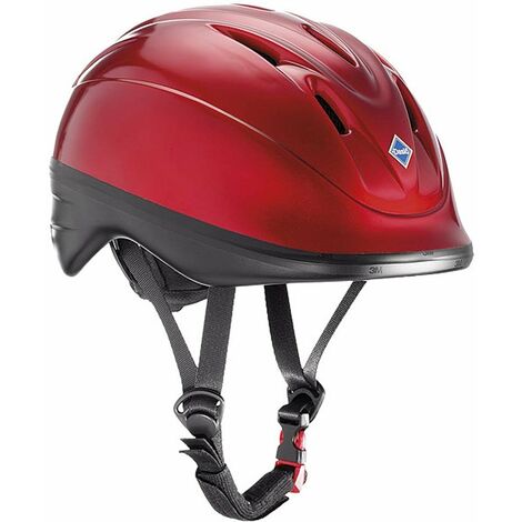 Casco equitazione bimbo e adulto lucido e areato con guscio ABS super leggero Omologato CE e fibbia sgancio rapido: L, royal blu (14)