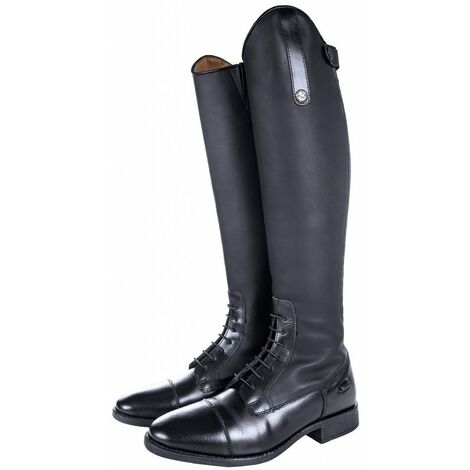 Stivali equitazione in pelle sintetica con suola in cuoio modello Sevilla per donna e Bambino standard: 35, nero 9100