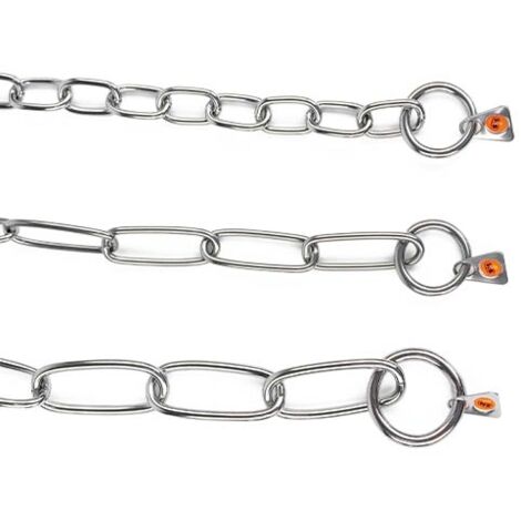 3 mm x 72 cm: Collare strangolo salvapelo in acciaio Inox con maglie larghe per cani